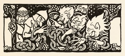 Becfola في مركبتها من The Wooing of Becfola in Irish Fairy TalesSee desc بواسطة آرثر راكهام