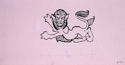 Heraldic Lion ، رسم توضيحي لـ 'The Allies Fairy Book' ، نُشر عام 1916 (قلم وحبر على ورق) بواسطة آرثر راكهام