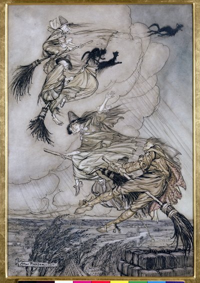 مهلا! يصل مدخنة لاس! مرحبًا بك! ، توضيح في كتاب The Ingoldsby Legends of Mirth and Marvels ، 1907 (قلم وحبر مع مرحاض على ورق) بواسطة آرثر راكهام