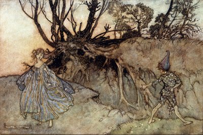رسم إيضاحي لآرثر راكهام (1867-1939) لحلم ليلة صيفية بقلم ويليام شكسبير بواسطة آرثر راكهام