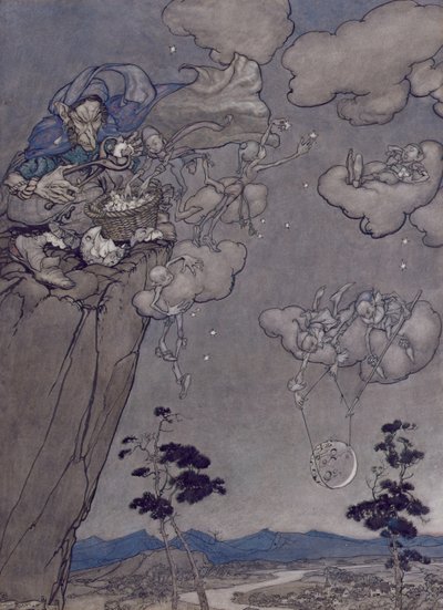 رسم توضيحي من ريب فان وينكل بقلم واشنطن إيرفينغ (1783-1859) 1904 (قلم وحبر مع مرحاض على ورق) بواسطة آرثر راكهام