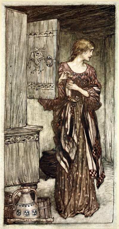 "Sieglinde يعد مسودة Hunding لهذه الليلة" ، 1910. بواسطة آرثر راكهام