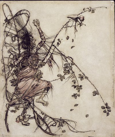 حبيب قلبى رولاند ، رسم توضيحي من The Brothers Grimm ، ترجمة السيدة إدغار لويس ، تم نشره عام 1900 (قلم وحبر ومرحاض على ورق) بواسطة آرثر راكهام