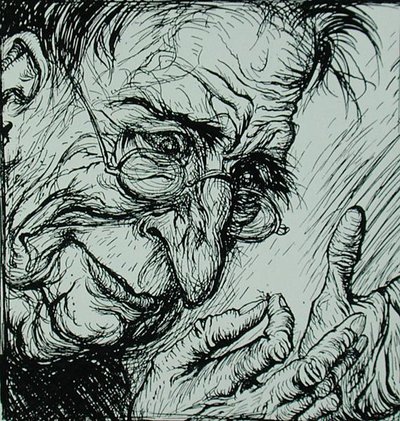The Flea and the Man ، رسم توضيحي من "أساطير إيسوب" ، نشره Heinemann بواسطة آرثر راكهام