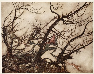 اعتبرها الهنود مسكنًا للأرواح. ، من Rip Van Winkle by Washington Irving ، حانة. 1910 بواسطة آرثر راكهام