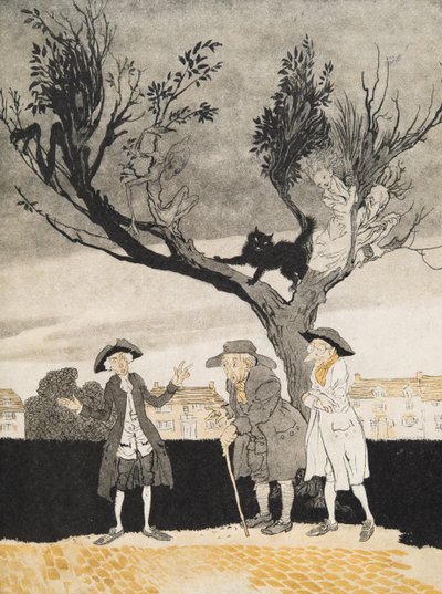 رجال سليبي هولو (داخل الغلاف) من أسطورة سليبي هولو بواسطة واشنجتون إيرفينج (1783 - 1859) ، حانة. 1928 بواسطة آرثر راكهام