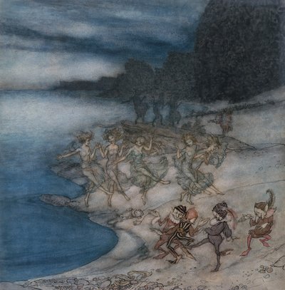 The Pert Fairies و The Dapper Elves (ألوان مائية وقلم وحبر أسود) بواسطة آرثر راكهام