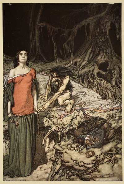استمالة Grimhilde ، والدة Hagen ، من "Siegfried و Twilight of the Gods" ، 1910 بواسطة آرثر راكهام