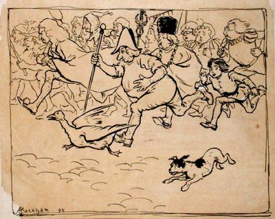 حتى "Battlefield" أسراب مثل عادلة ، رسم توضيحي من "The Ingoldsby Legends ، أو Mirth and Marvels" ، بقلم Thomas Ingoldsby Esquire ، نُشر عام 1898 (قلم وحبر على ورق) بواسطة آرثر راكهام