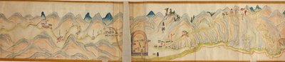16000. زودت. موجهة مع الشمال إلى اليمين. التضاريس موضحة بالصور. نظرة عامة. يغطي نهر Wei في Baoji Xian ، و Shanxi Sheng إلى Shu Dao في حدود Shanxi-Sichuan. يعرض المستوطنات ، محطات الراحة ، المحطات ، النزل ، المعابد ، الممرات الجبلية ، وول بواسطة آرثر دبليو هاميل