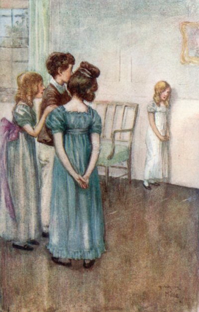رسم توضيحي لدير Northanger لجين أوستن بواسطة آرثر واليس ميلز