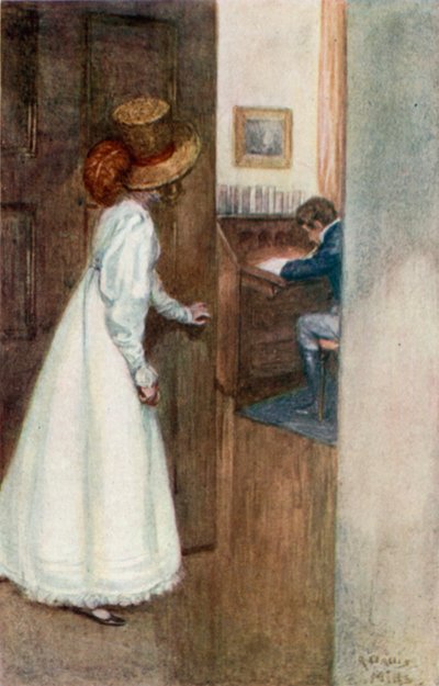 رسم توضيحي لدير Northanger لجين أوستن بواسطة آرثر واليس ميلز