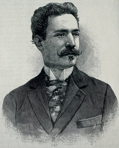 ألباران إي دومينغيز، خواكين (1860 - 1912). طبيب مسالك بولية إسباني ولد في كوبا. (نقش) بواسطة فنان غير معروف