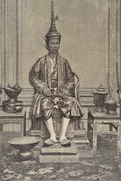 شولالونجكورن أو راما الخامس (1853-1910). الملك الخامس لسيام تحت حكم بيت شاكري. نقش. مجموعة خاصة بواسطة فنان غير معروف