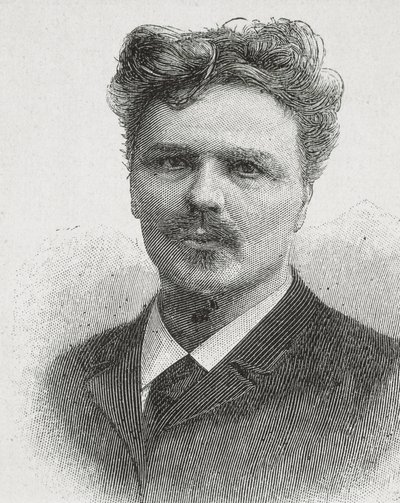 ستريندبيرغ، أوغست (1849-1912). صورة شخصية لأوغست ستريندبرغ. نقش. بواسطة فنان غير معروف