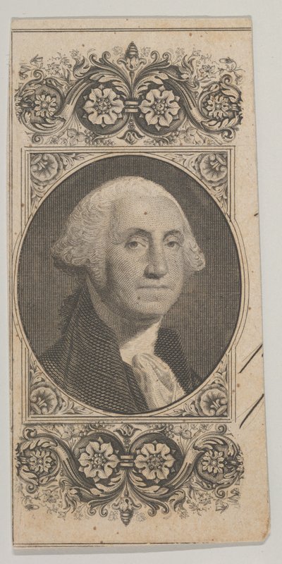 فكرة الأوراق النقدية: صورة لجورج واشنطن في لوحة زخرفية ، كاليفورنيا. 1824-37. بواسطة آشر براون دوراند.