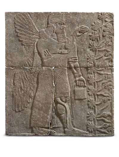 نقش عبقرية مجنحة ، عهد Ashurnasirpal ، c.883-859 قبل الميلاد بواسطة الآشورية