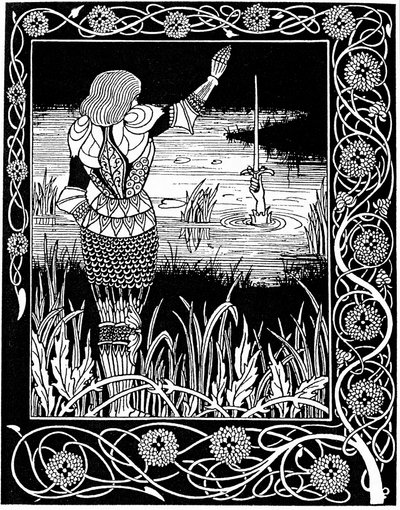تم استصلاح Excalibur من قبل سيدة البحيرة ، 1893 بواسطة اوبري بيردسلي