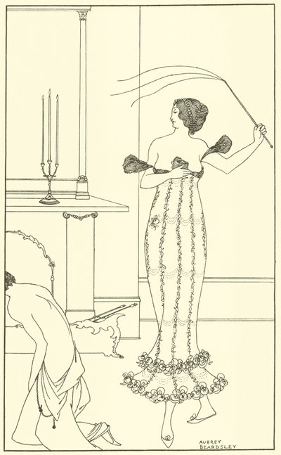 Frontispiece ، الحساب الكامل والصحيح للمهمة الرائعة لإيرل لافندر بواسطة اوبري بيردسلي