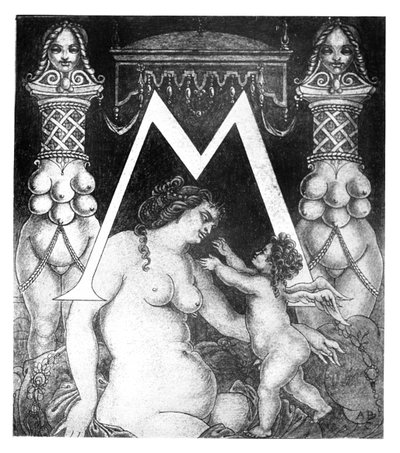 الحرف الأول "M" لـ Volpone ، 1898 بواسطة اوبري بيردسلي