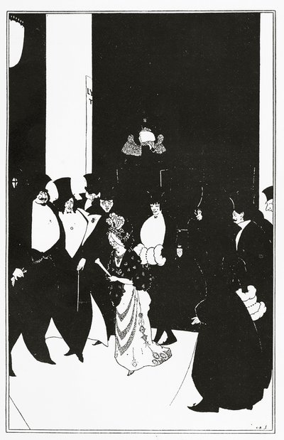 مرافقة السيدة الذهبية ، صورة توضيحية من "الكتاب الأصفر" ، 1894 بواسطة اوبري بيردسلي