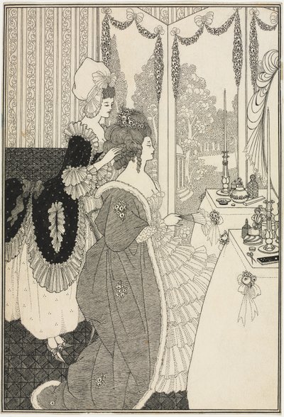 المرحاض ، من اغتصاب القفل للكاتب ألكسندر بوب ، حوالي 1895-96 (قلم وحبر) بواسطة اوبري بيردسلي