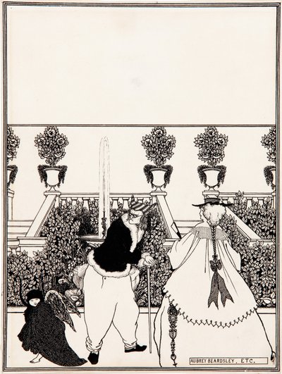 قيادة كيوبيد من الحديقة رسم تحضيري لتصميم غلاف "ذا سافوي" رقم 3 ، يوليو 1896 بواسطة اوبري بيردسلي