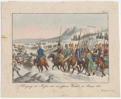 الجيش الروسي يعبر فيستولا في يناير 1813 ، ج. 1815 بواسطة أغسطس فريدريش أندرياس كامبي