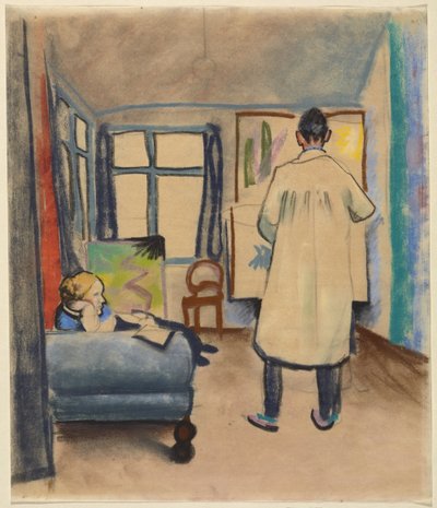 فرانز وماريا مارك في استوديو August Macke في بون بواسطة أغسطس ماكي