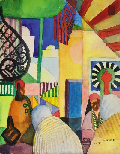 في البازار ، 1914 بواسطة أغسطس ماكي