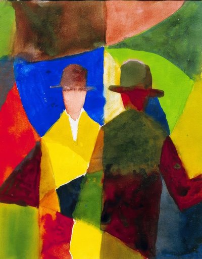 انعكاس في نافذة المحل بواسطة August Macke