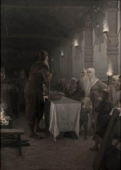 ملحمة Frithiof: Frithiof في بلاط King Ring ، 1880. بواسطة أغسطس Malmström