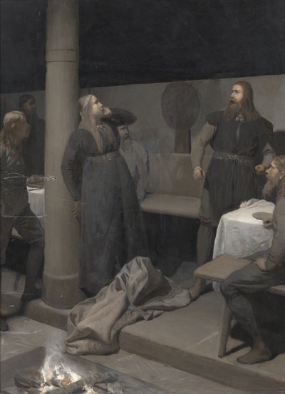 قصة Burnt Njáll: Gunnar and Hallgerðr ، ج. 1895. بواسطة أغسطس Malmström