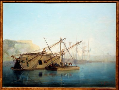 مركب شراعي ذو لون مائي مائل للرسام أوغست أيغير (1819-1865) بواسطة أوغست أيغير