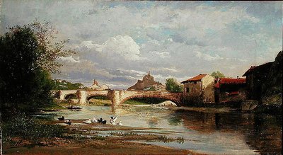 جسر مع البط ، 1872 بواسطة أوغست ألونجي