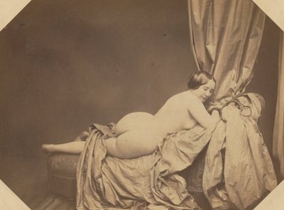 أكاديمي عاري ، مستلق على أريكة ، ج. 1855. بواسطة Auguste Belloc
