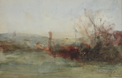منظر طبيعي ، حوالي 1853-65 (ألوان مائية على ورق) بواسطة أوغست فرانسوا رافير