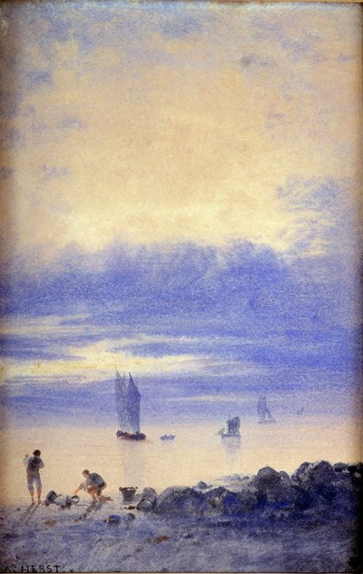 المناظر البحرية ، شاطئ سان مالو (مرحاض على ورق) بواسطة أوغست هيرست