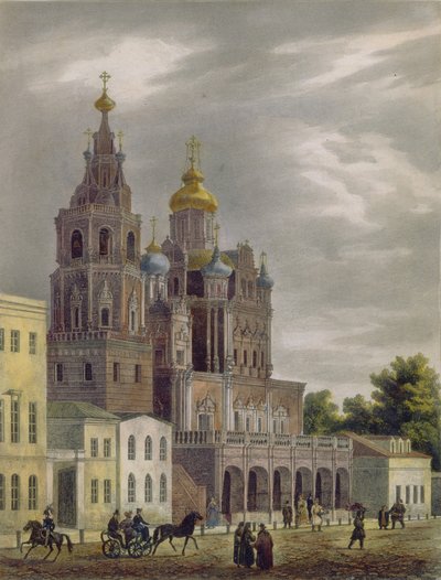 كنيسة دورميتيون ذا ثيوتوكوس في شارع بوكروفكا في موسكو ، 1825 بواسطة أوغست جان بابتيست أنطوان كادول