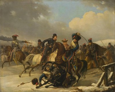 تابع القوزاق الجنود الفرنسيين المنسحبين ، 1812 ، 1827 بواسطة أوغست جوزيف ديسارود