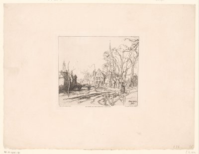 منظر للجسر في Begijnhof في بروج Le pont du Beguinage à Bruges (العنوان على الكائن) بواسطة أوغست ليبير