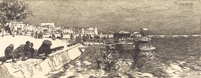 رصيف في Bercy Embarcadere a Bercy ، 1890. بواسطة أوغست ليبير
