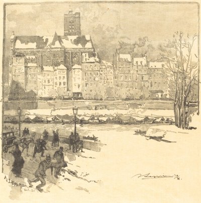 Quai de l'Hôtel de Ville بواسطة أوغست ليبير