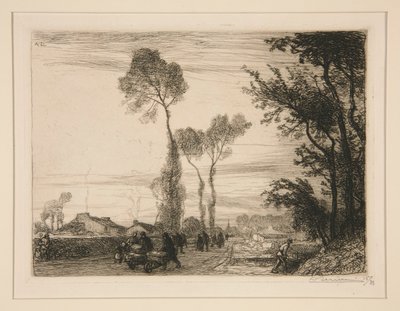 العودة من السوق؟ (Saint-Jean-de-Monts) (The Return from the Market [Saint-Jean-de-Monts]) بواسطة Auguste Lepere
