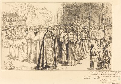 عودة الموكب إلى كاتدرائية نانت (Rentree de la Procession a la Cathedral de Nantes) بواسطة أوغست ليبير