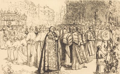 عودة الموكب إلى كاتدرائية نانت Rentree de la Procession a la Cathedral de Nantes، 190 بواسطة أوغست ليبير