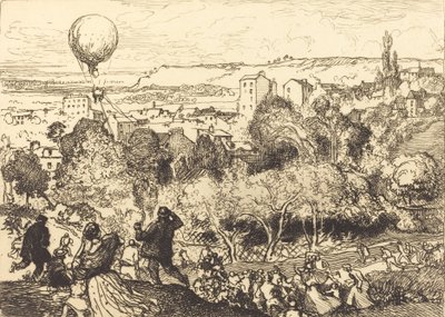 The Falling Balloon ، في مقبرة Pre-Saint-Gervais Lebaloon qui ، في Pre-Saint-Gervais ، 1910. بواسطة أوغست ليبير