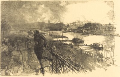 نهر السين بالقرب من جسر أوسترليتز 1888. بواسطة أوغست ليبير