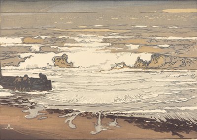 أمواج غير مغطاة ، فيضان سبتمبر 1901 ، Les Vagues deferlent ، 1901. بواسطة أوغست ليبير