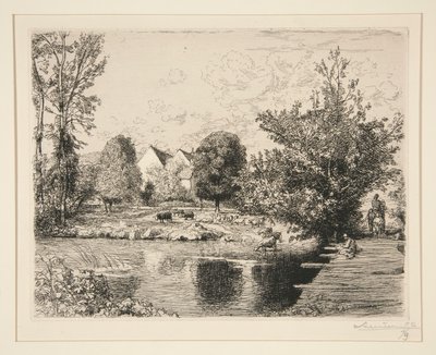 Vieille passerelle، bords du petit Morin (Old Foot-bridge، Banks of the Small Morin) بواسطة أوغست ليبير
